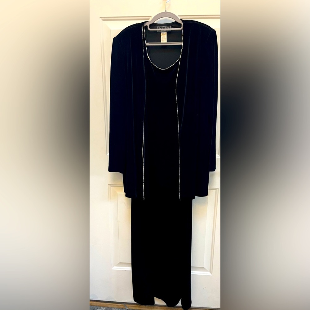 Black velvet dress with rhinestones size 16
